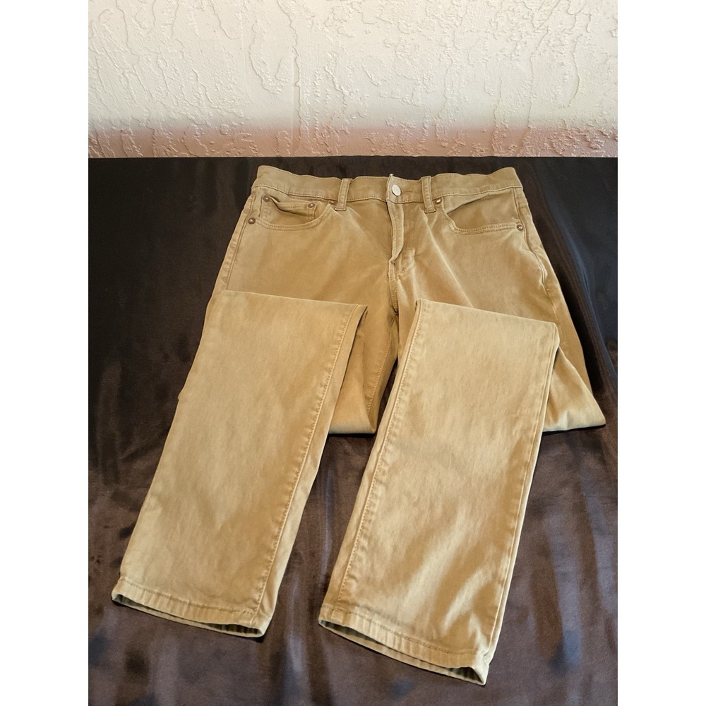 Lucky Brand 121 Slim Straight Pants Mens 29x30 Olive Green Khaki Twill Chinos